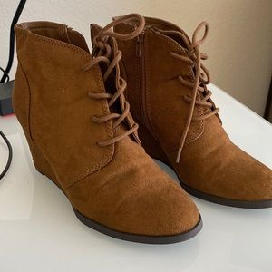 America Rag Baylor Chestnut wedge bootie size 7